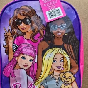 Barbie Purple, Pink & Yellow Girls Backpack with Character Print